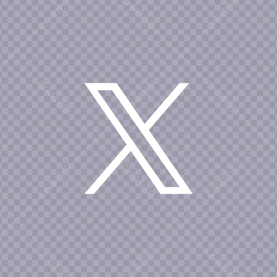 Ícone Letra X Minimalista Branca PNG Fundo Transparente