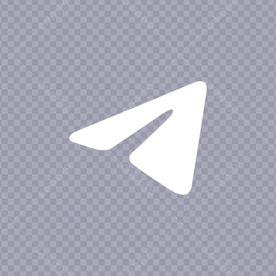 Ícone Telegram Branco Flat Design PNG Fundo Transparente
