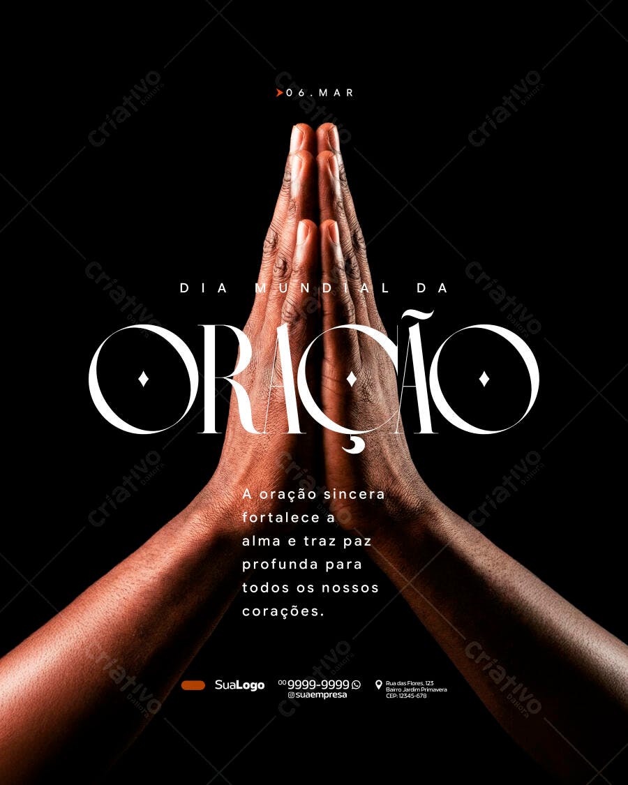 Post Instagram Dia Mundial da Oração 06 Março PSD Editável
