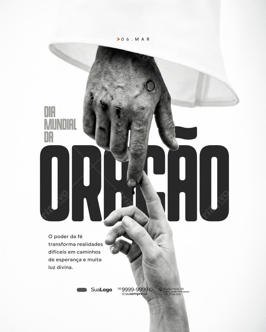 Post Dia Mundial da Oração Março PSD Editável