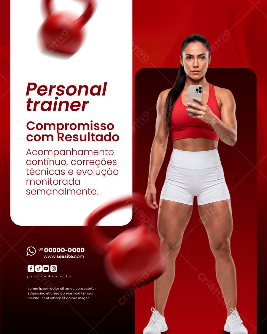 Post Instagram Personal Trainer Fitness PSD Editável