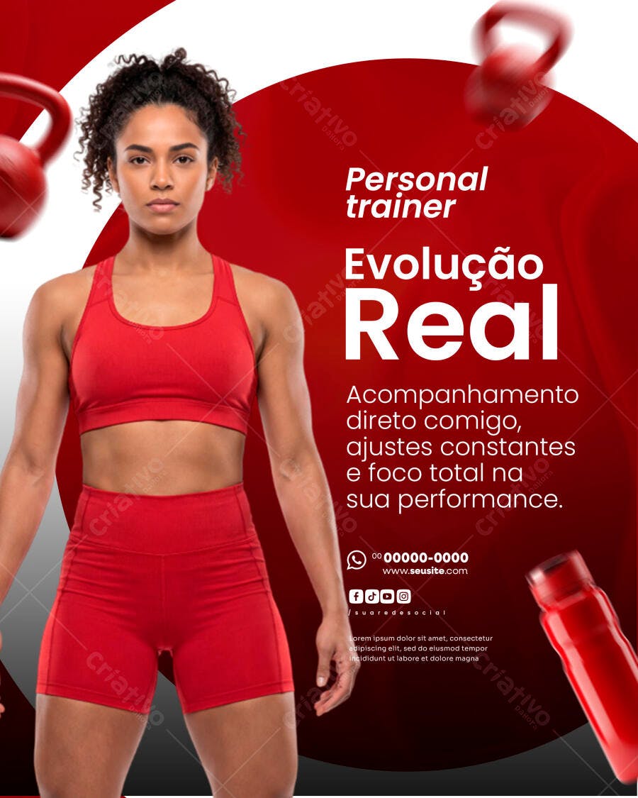 Post Instagram Personal Trainer Academia PSD Editável