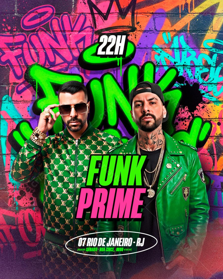 Flyer Festa Funk Prime Evento Balada PSD Editável
