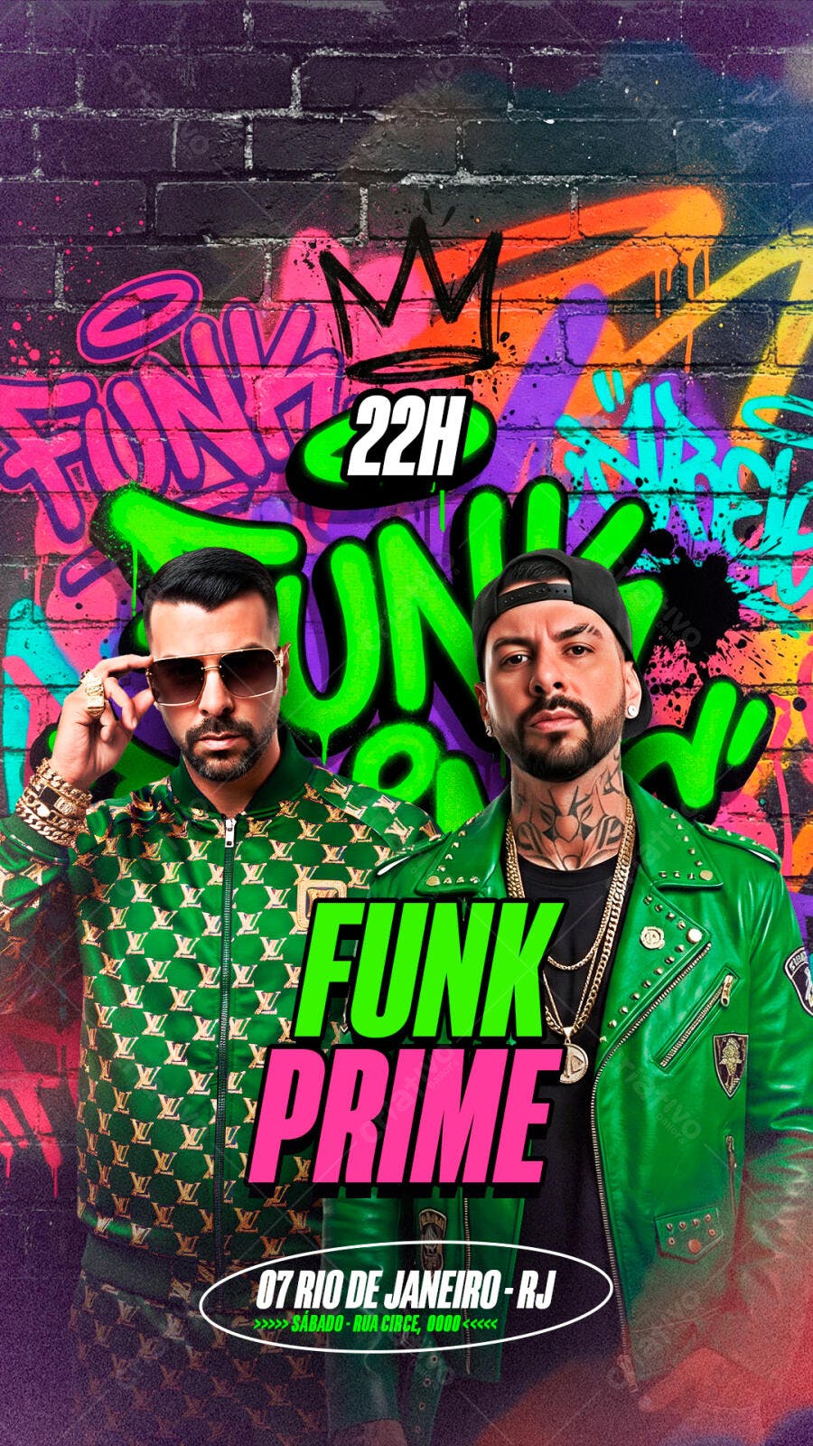 Flyer Festa Funk Prime Rio de Janeiro PSD Editável