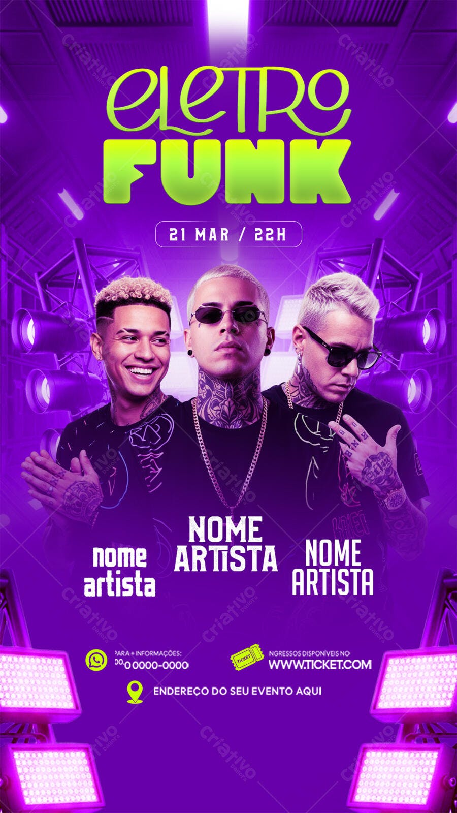 Flyer Eletro Funk Festa Balada PSD Editável