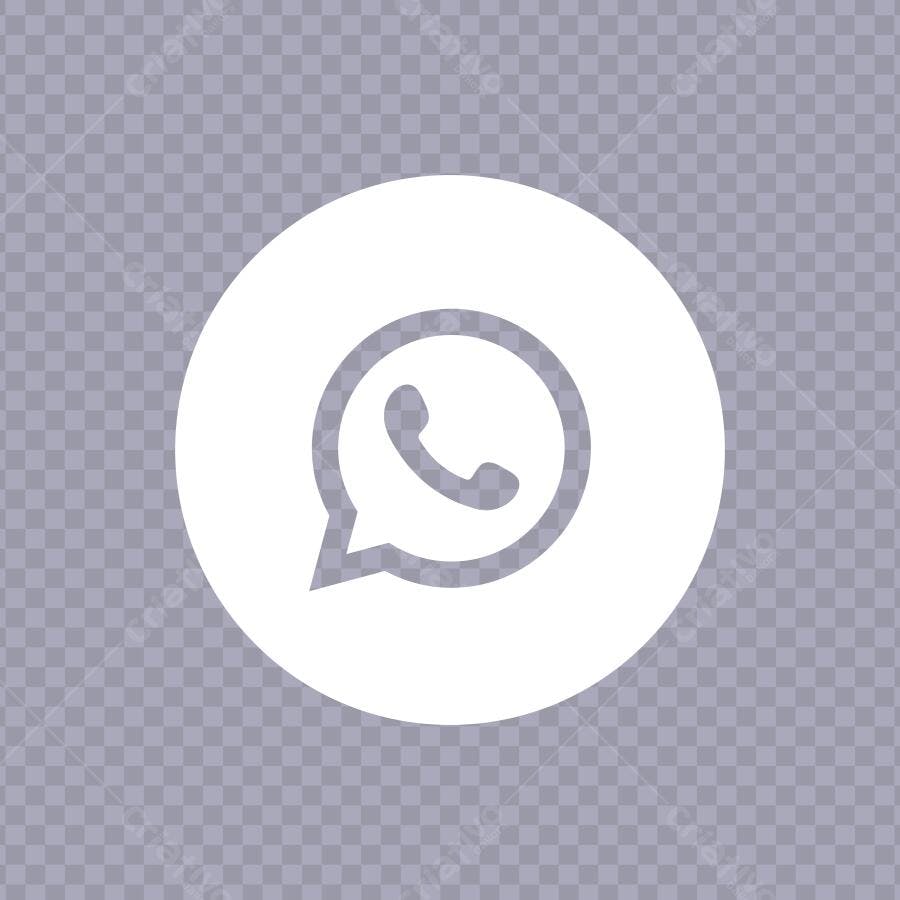 Ícone WhatsApp Cinza Círculo PNG Fundo Transparente