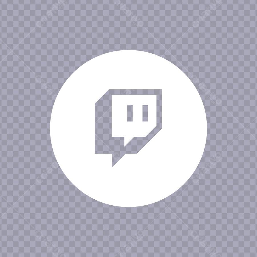Ícone Twitch Branco Flat Design PNG Fundo Transparente