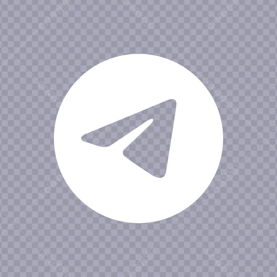 Ícone Telegram Branco Flat Design PNG Fundo Transparente