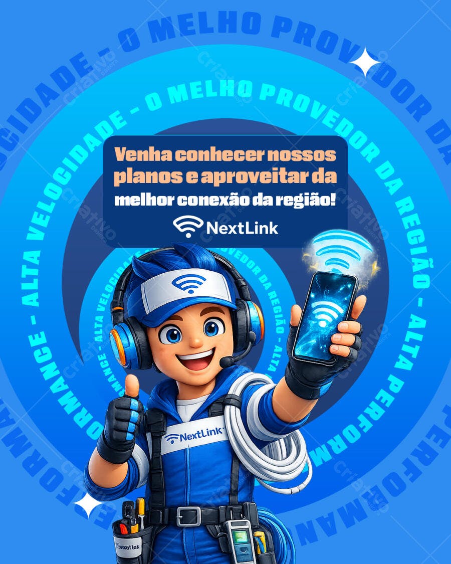 Post Instagram Provedor Internet NextLink PSD Editável