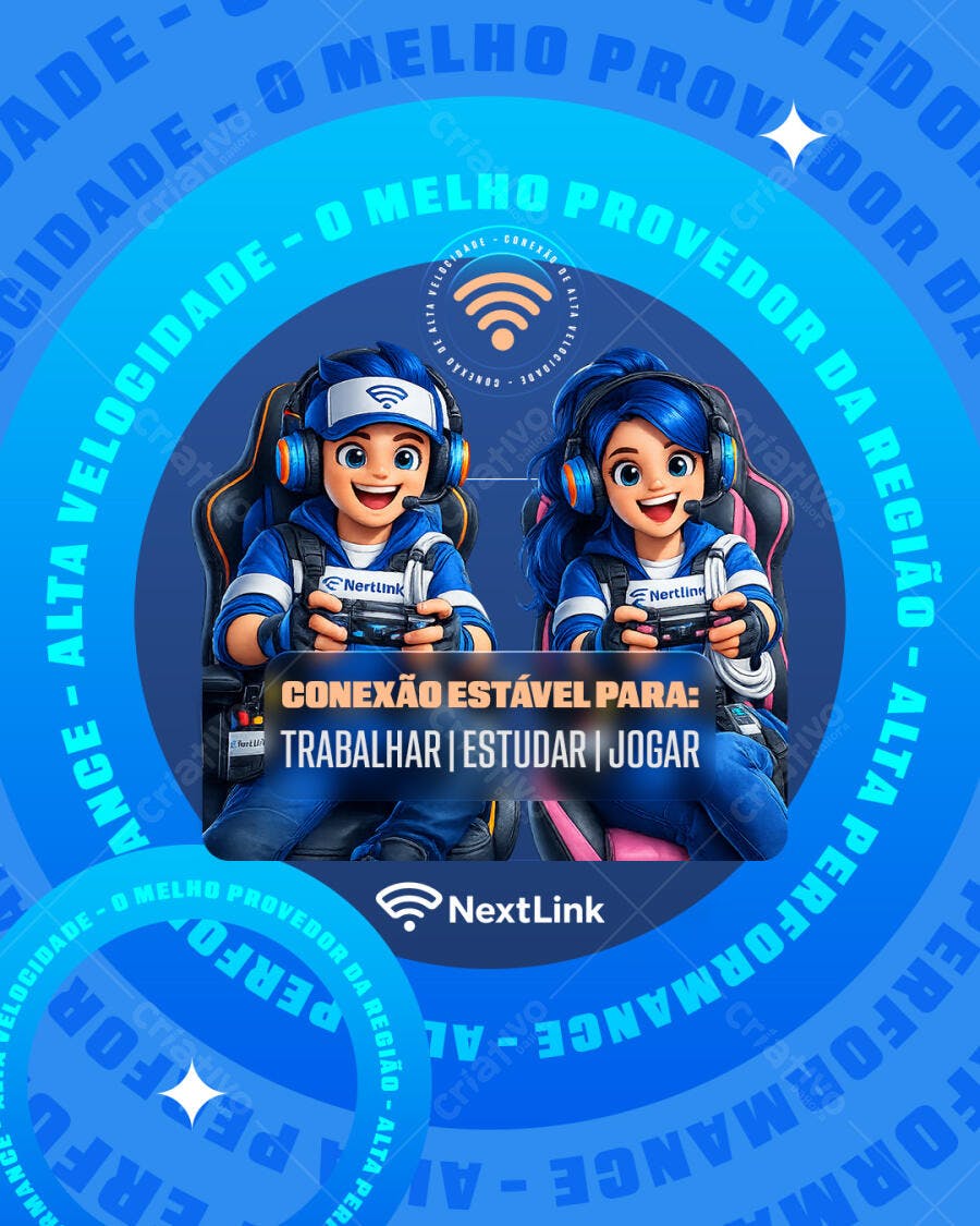Post Instagram Provedor Internet Gamer PSD Editável