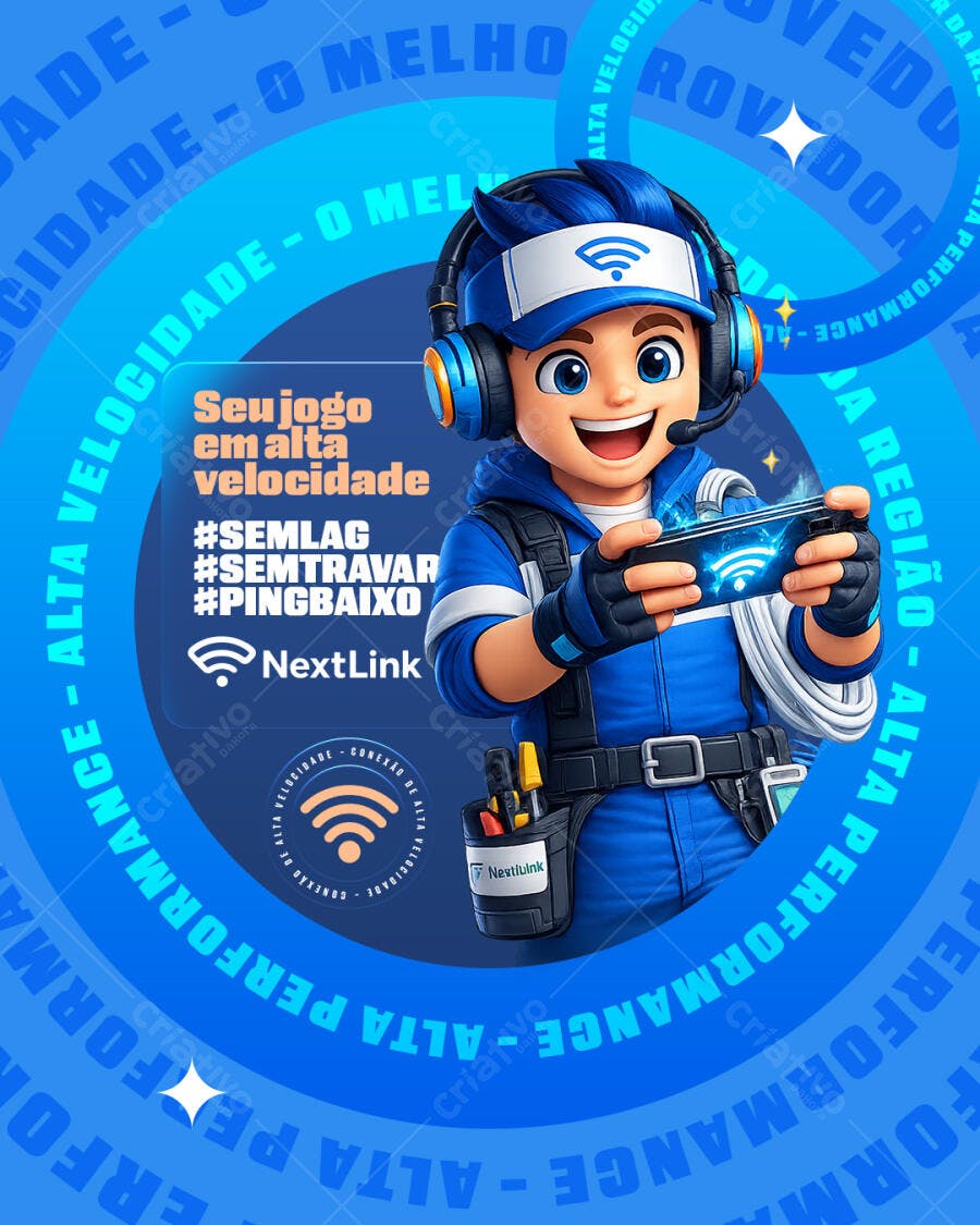 Post Instagram Provedor Internet Gamer PSD Editável