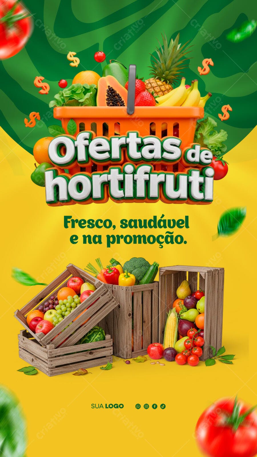 Story Instagram Ofertas Hortifruti PSD Editável