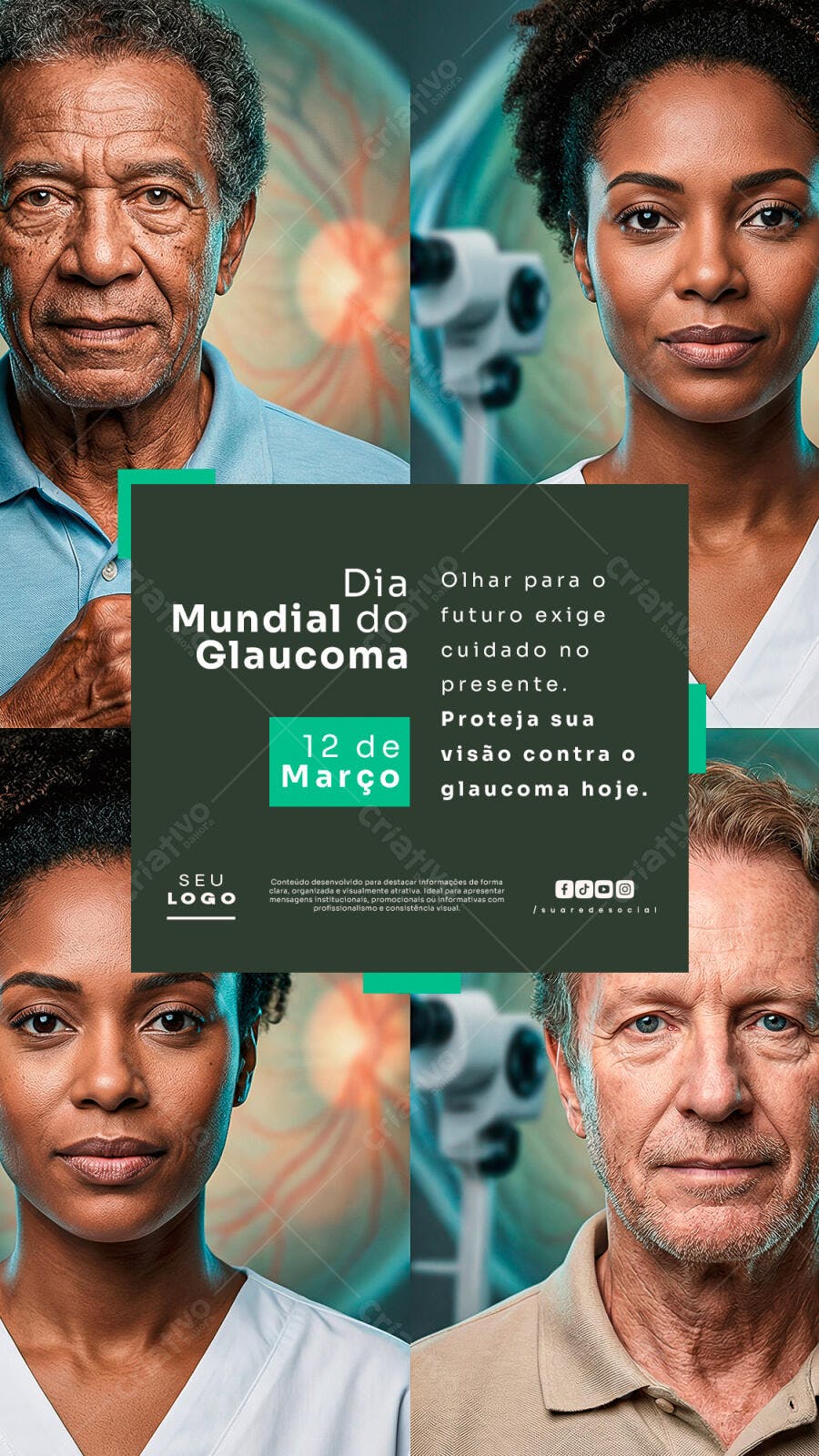Post Instagram Dia Mundial do Glaucoma 12 de Março PSD Editável