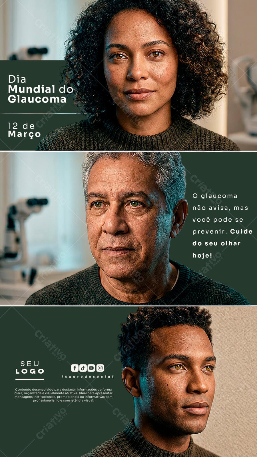 Post Instagram Dia Mundial do Glaucoma 12 de Março PSD Editável
