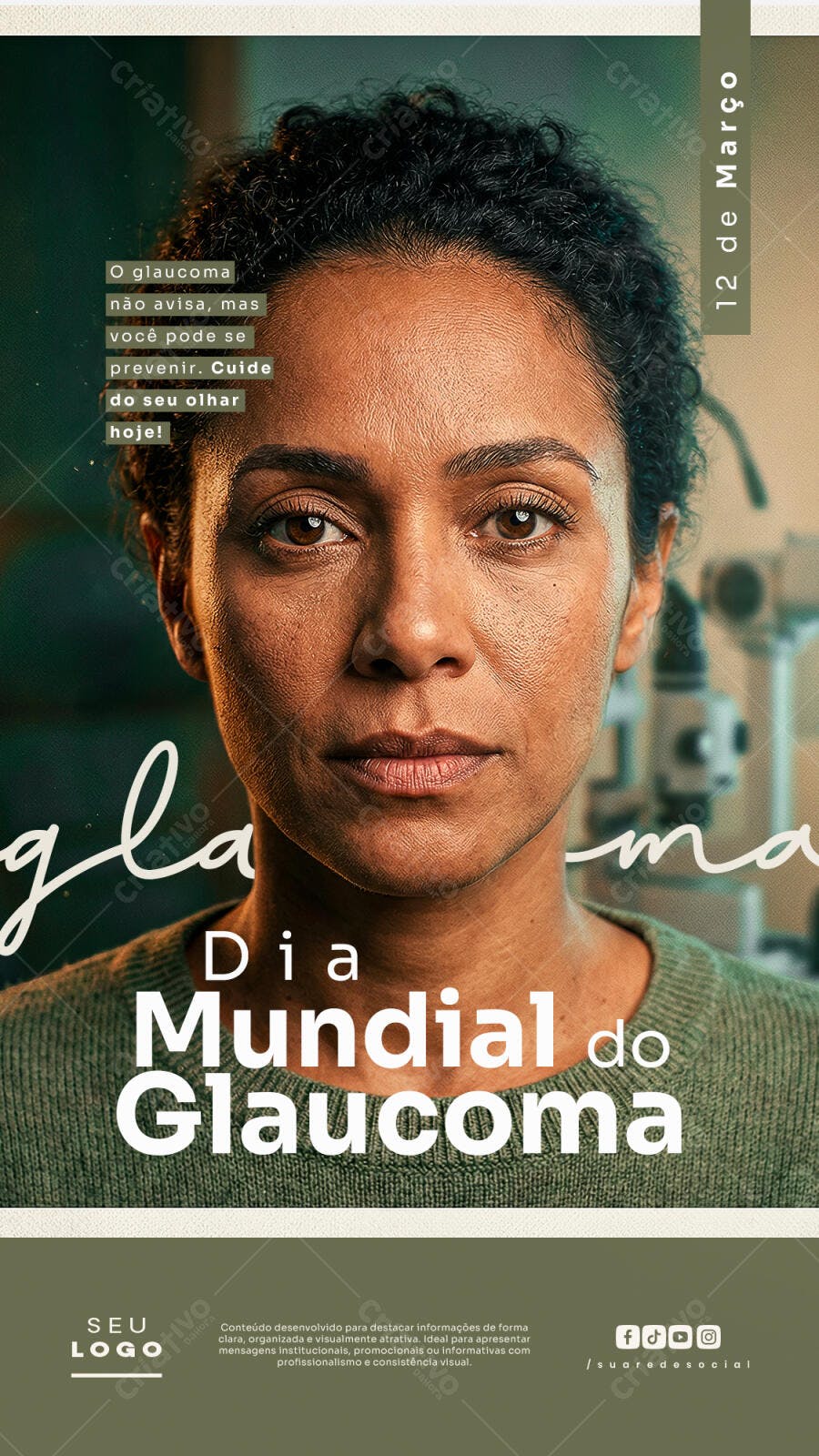 Post Instagram Dia Mundial do Glaucoma Clínica Médica PSD Editável