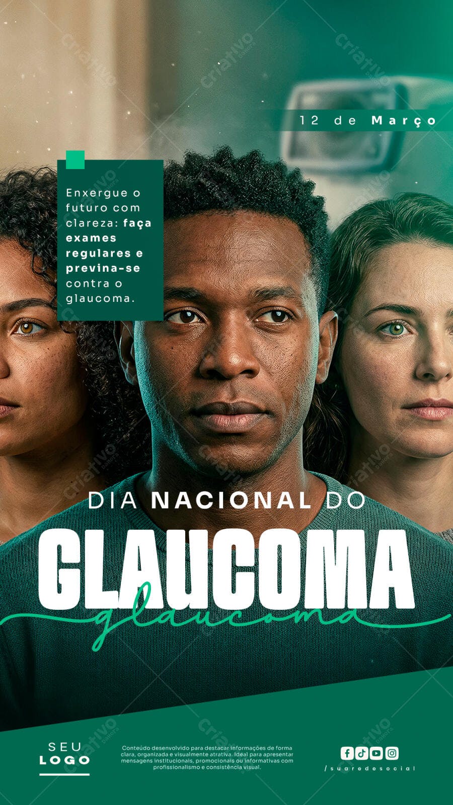 Story Dia Nacional do Glaucoma Saúde PSD Editável