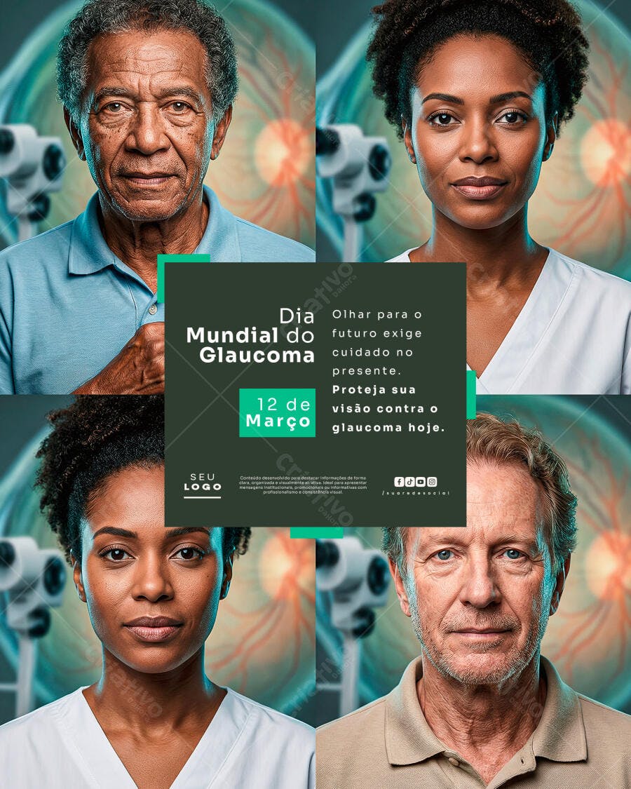 Post Instagram Dia Mundial do Glaucoma 12 de Março PSD Editável