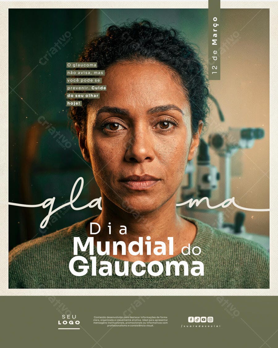 Post Instagram Dia Mundial do Glaucoma 12 de Março PSD Editável