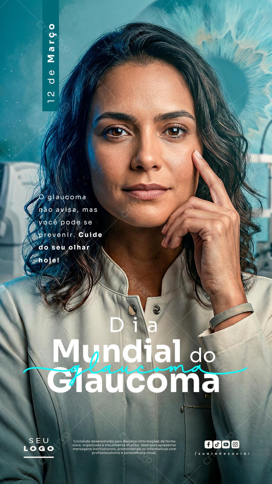 Story Dia Mundial do Glaucoma 12 de Março PSD Editável