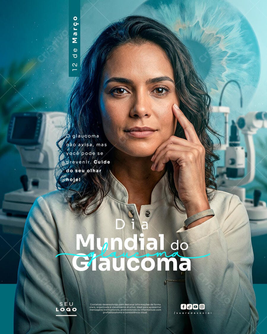 Post Instagram Dia Mundial do Glaucoma PSD Editável