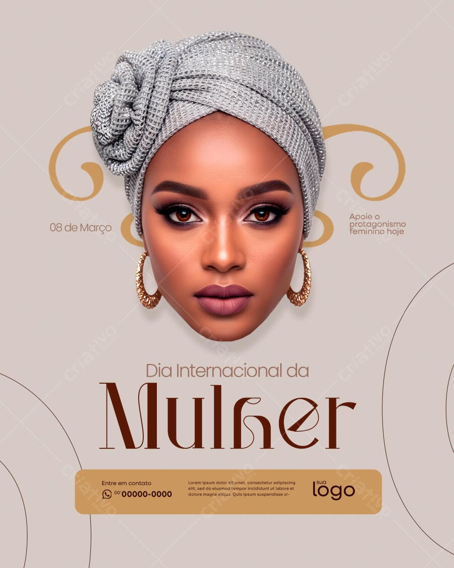 Post Instagram Dia Internacional da Mulher 8 de Março PSD Editável