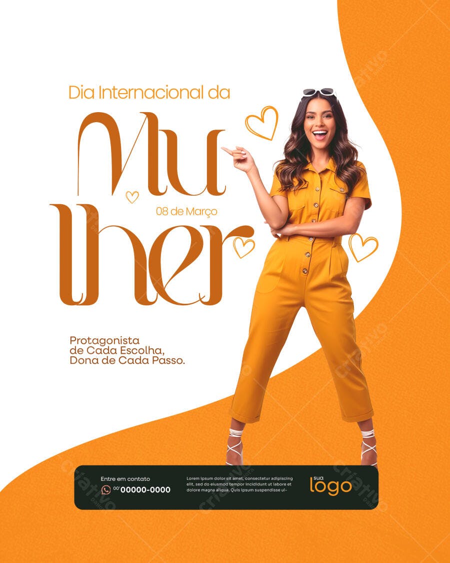 Post Instagram Dia Internacional da Mulher 8 de Março PSD Editável