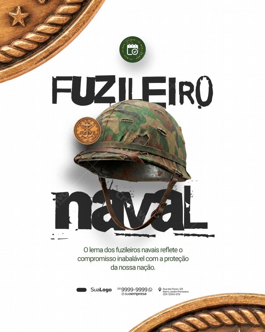 Post Dia do Fuzileiro Naval PSD Editável