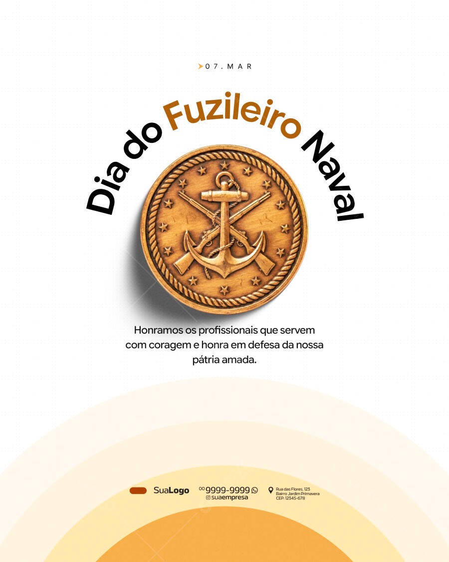 Post Dia do Fuzileiro Naval 07 Março PSD Editável