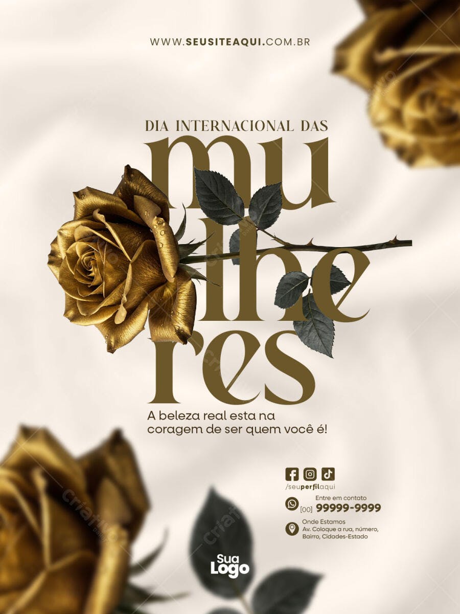 Post Dia Internacional da Mulher 8 de Março PSD Editável