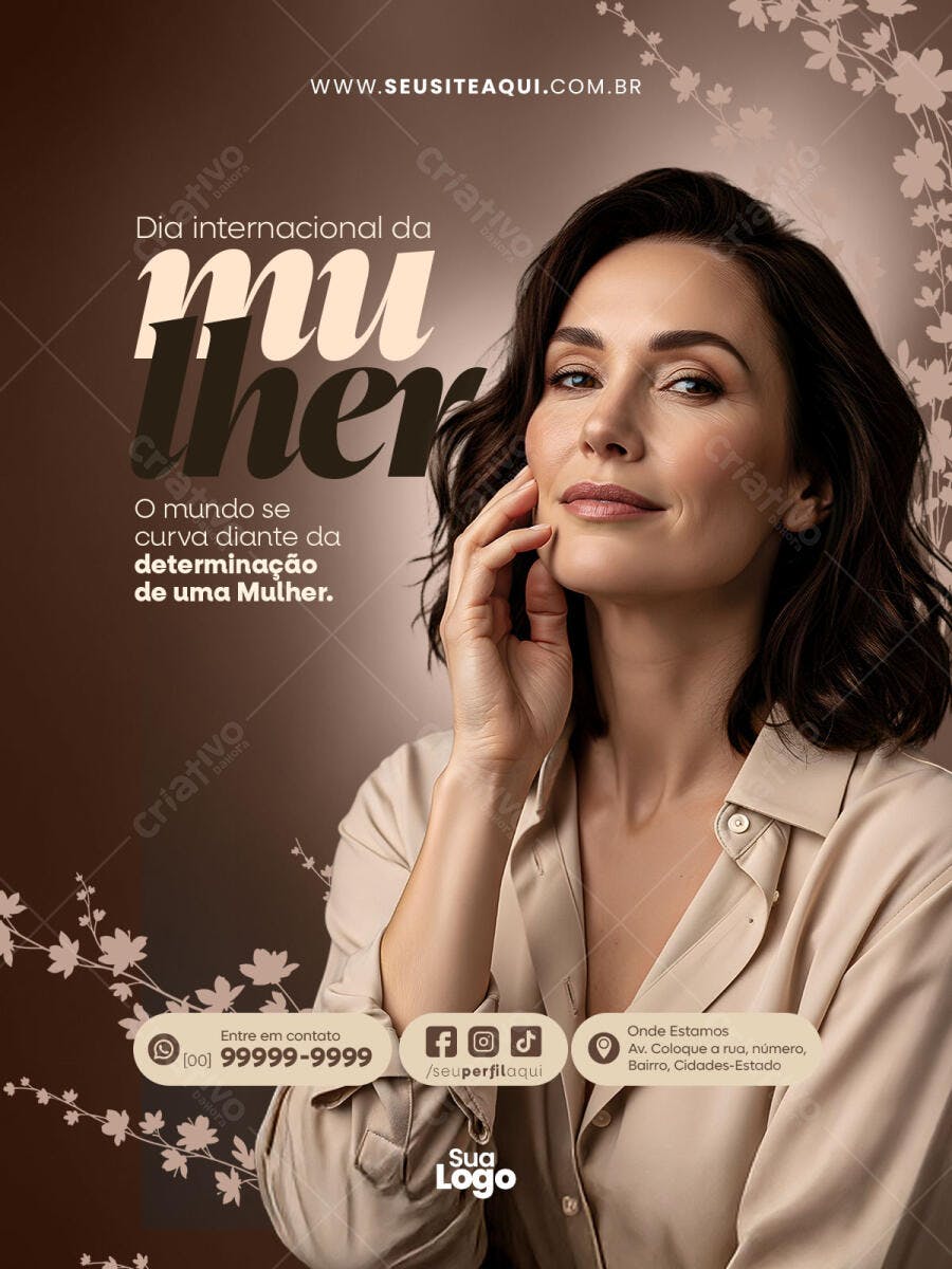 Post Instagram Dia da Mulher 8 de Março PSD Editável