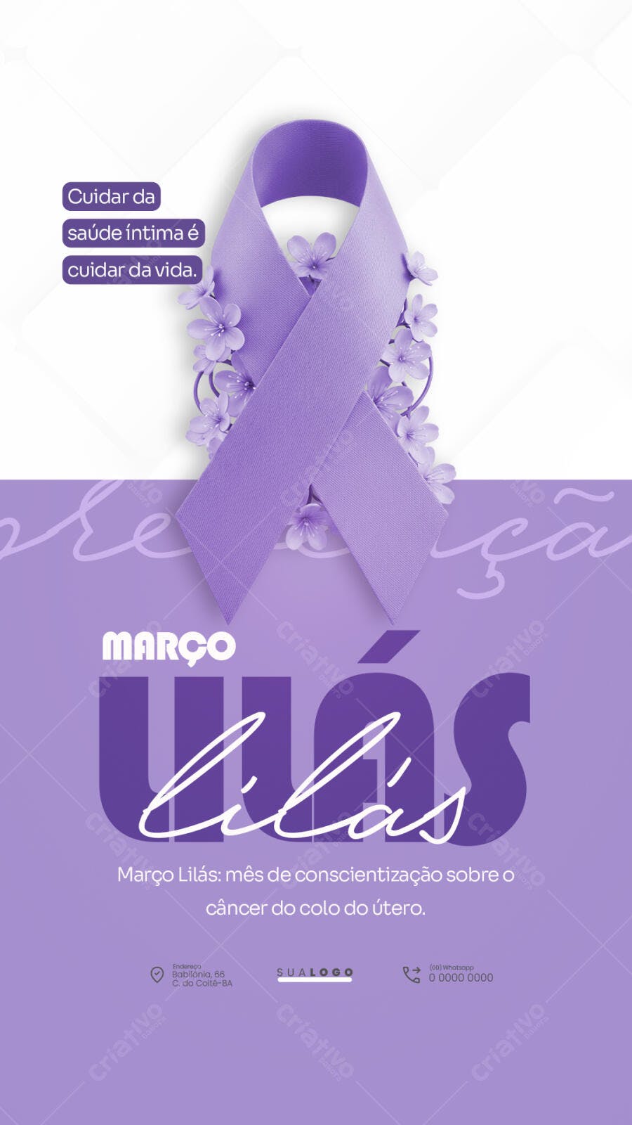 Story Março Lilás Conscientização Saúde PSD Editável