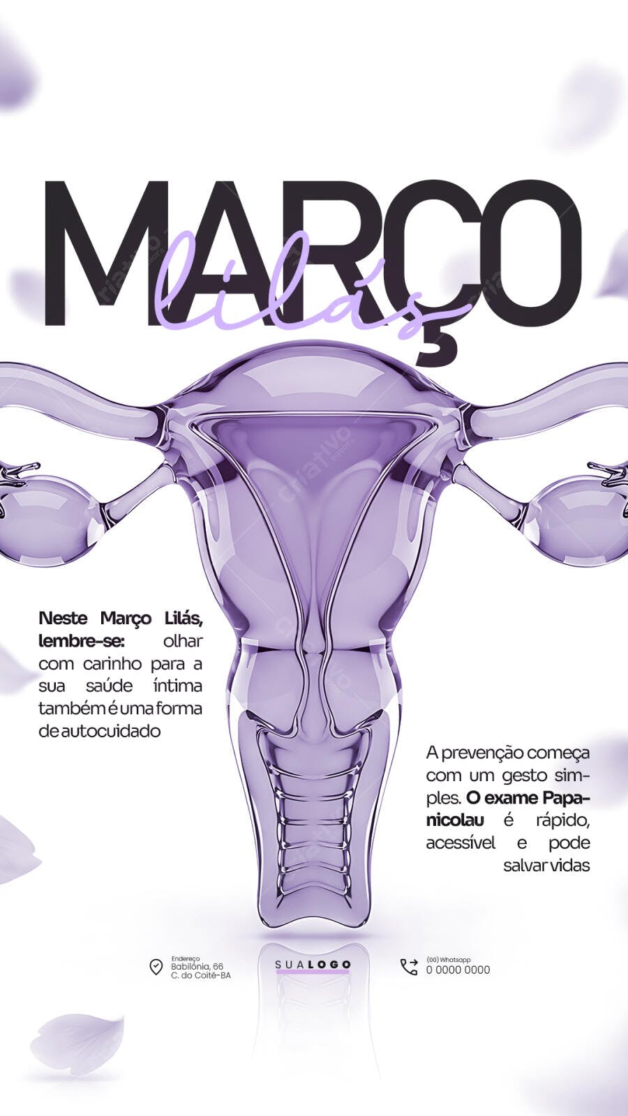 Story Março Lilás Saúde Feminina PSD Editável