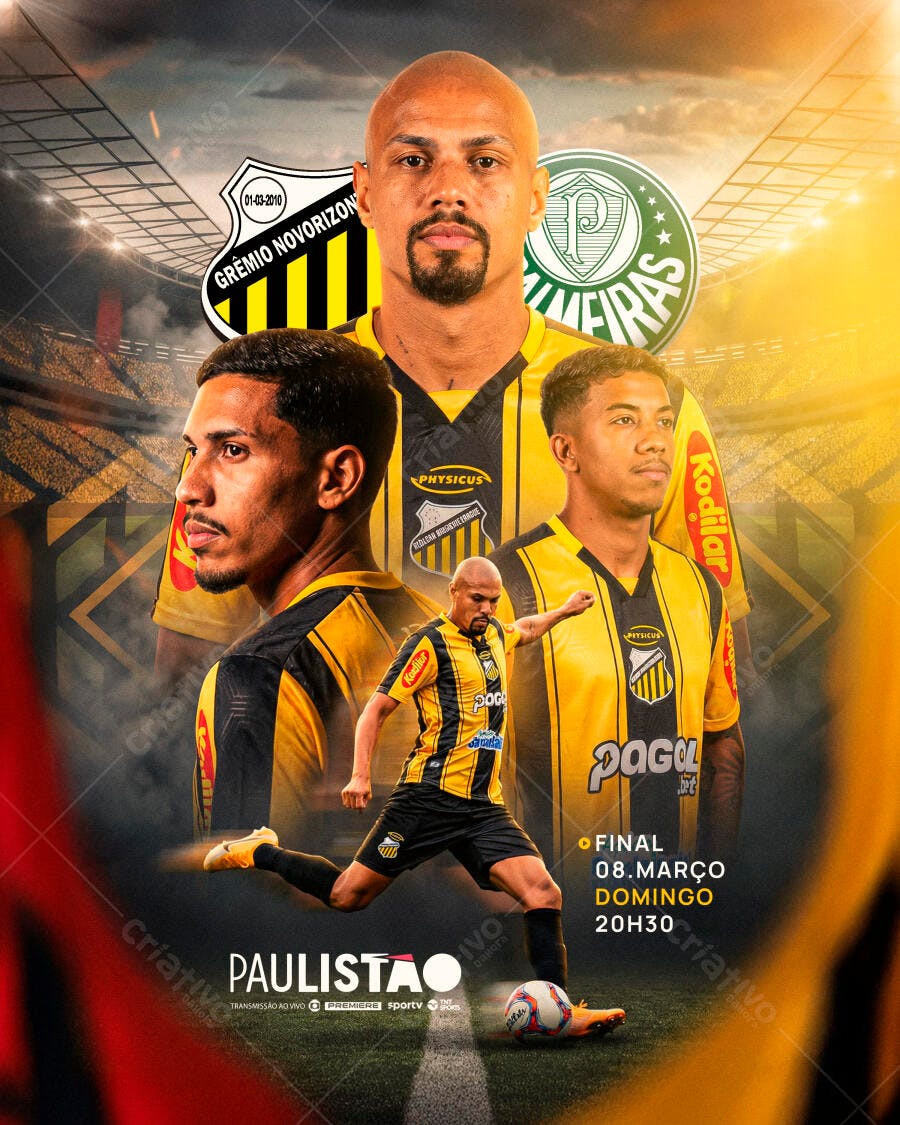 Post Instagram Campeonato Paulista Futebol PSD Editável
