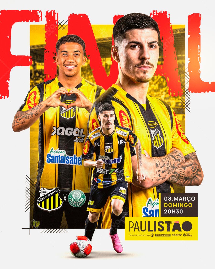 Post Instagram Campeonato Paulista Futebol PSD Editável
