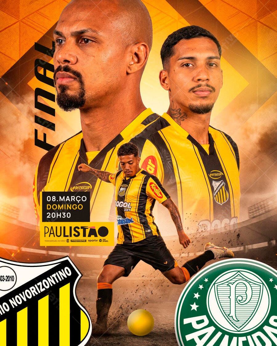 Post Instagram Campeonato Paulista Futebol PSD Editável