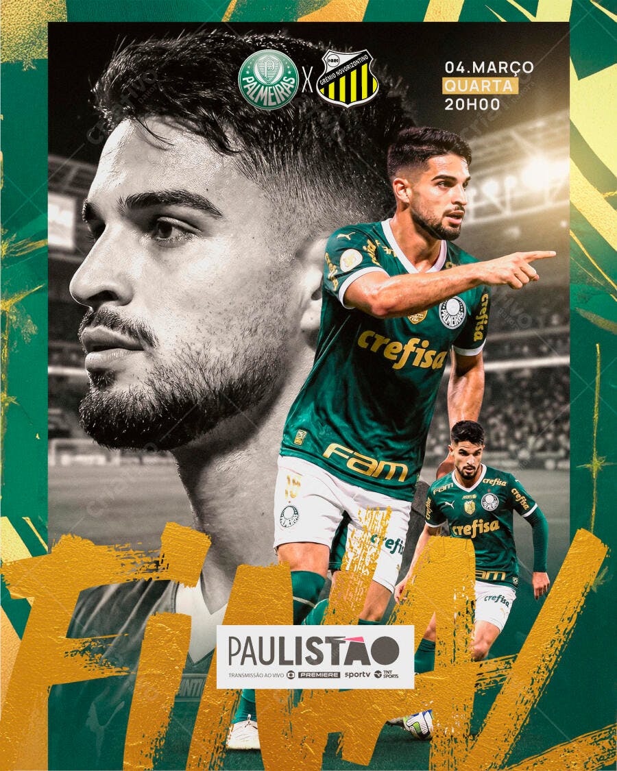 Post Instagram Futebol Paulista Campeonato PSD Editável