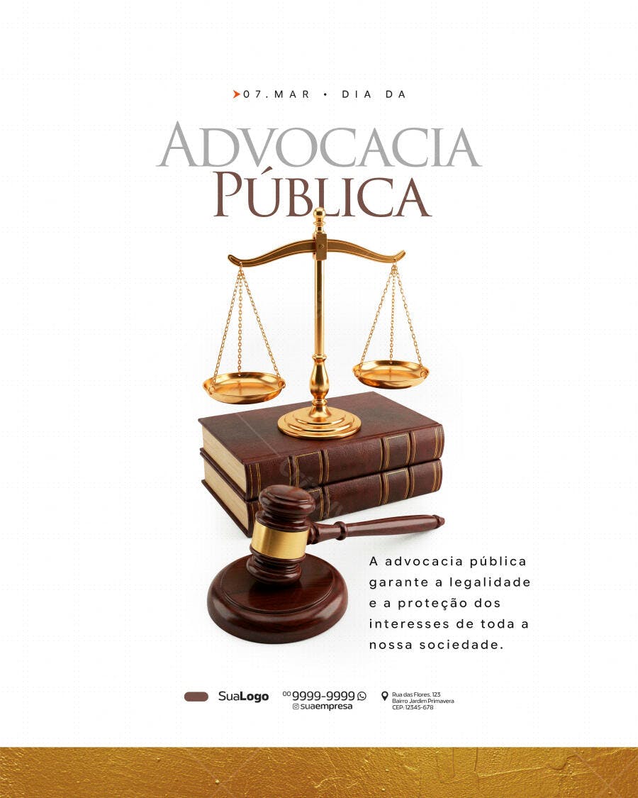 Post Instagram Dia da Advocacia Pública Março PSD Editável