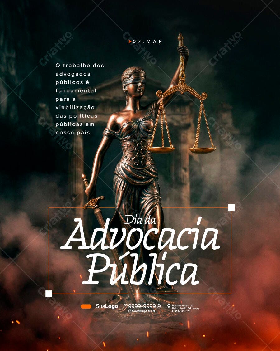 Post Dia da Advocacia Pública Março PSD Editável