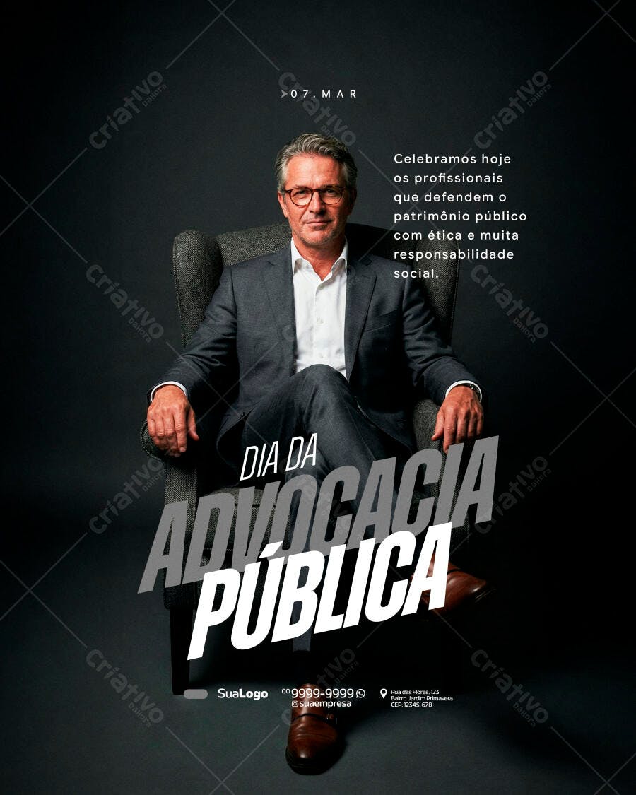 Post Dia da Advocacia Pública Março PSD Editável