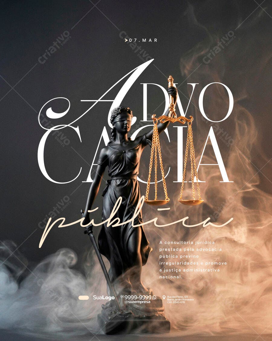 Post Instagram Advocacia Pública PSD Editável