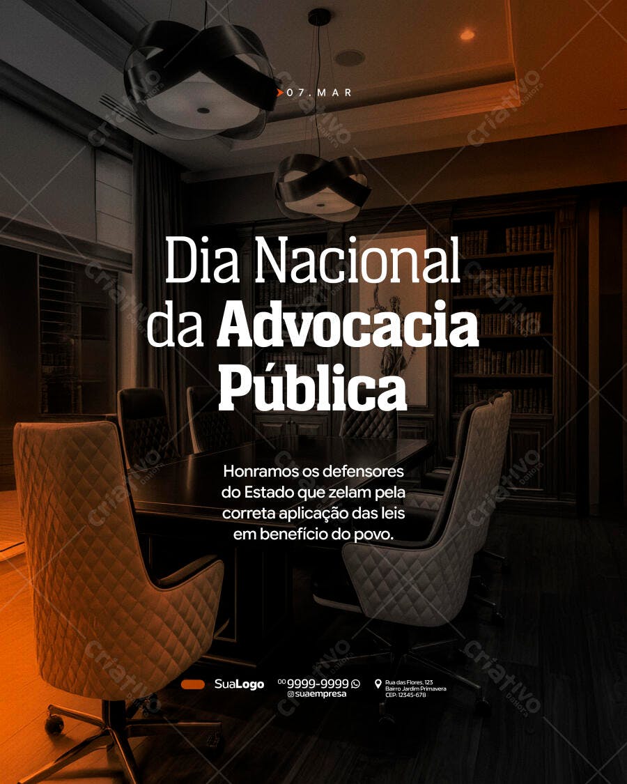 Post Dia Nacional Advocacia Pública 07 Março PSD Editável