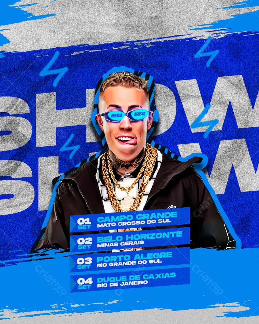 Flyer Show de Funk Agenda de Eventos PSD Editável