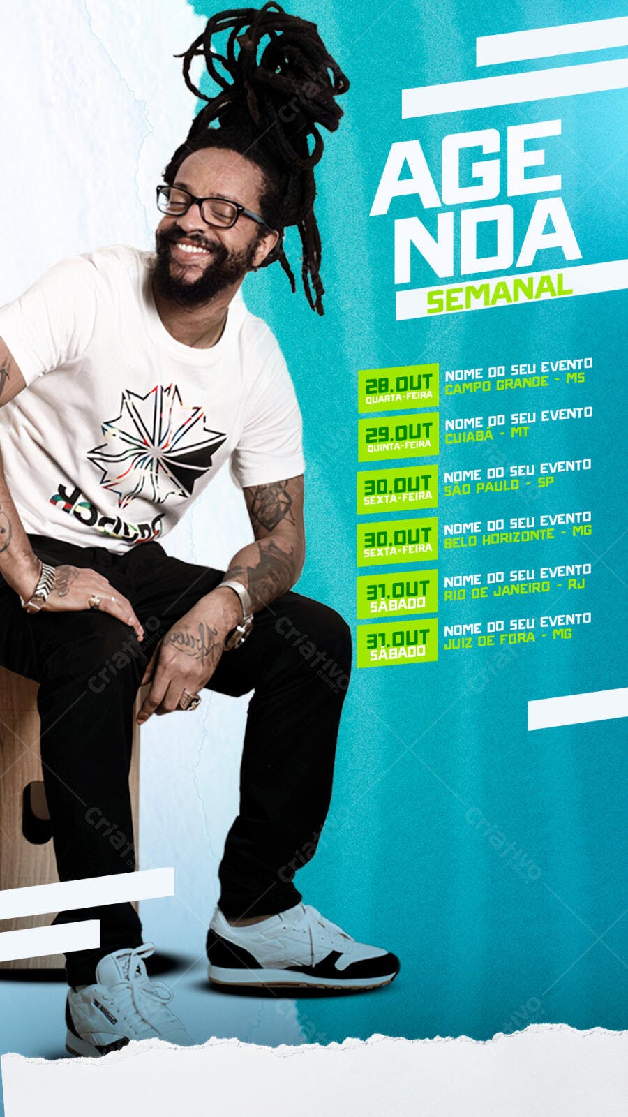 Agenda Semanal Eventos Música DJ PSD Editável