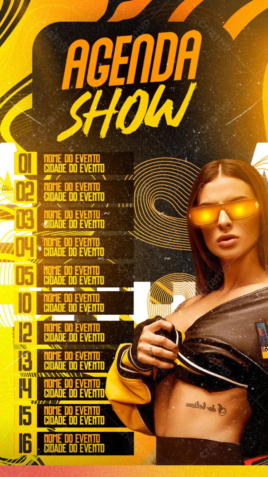 Story Instagram Agenda Show Eventos PSD Editável