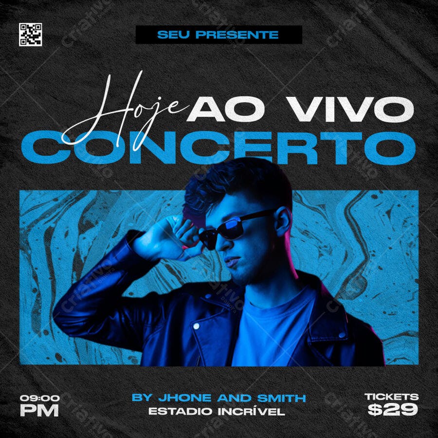 Post Instagram Show Ao Vivo Concerto PSD Editável