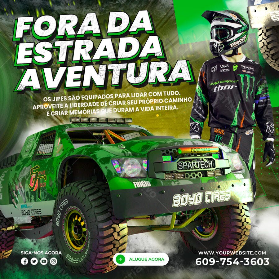 Flyer Off Road Aventura 4x4 PSD Editável