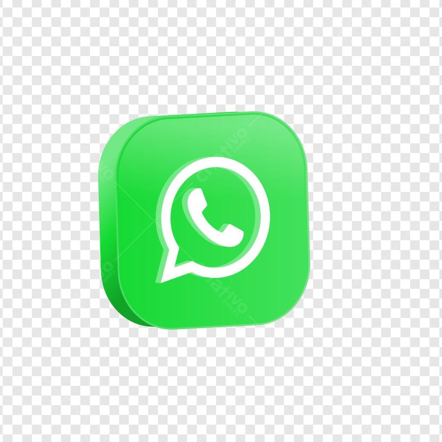 Ícone WhatsApp 3D Verde Redondo PNG Fundo Transparente