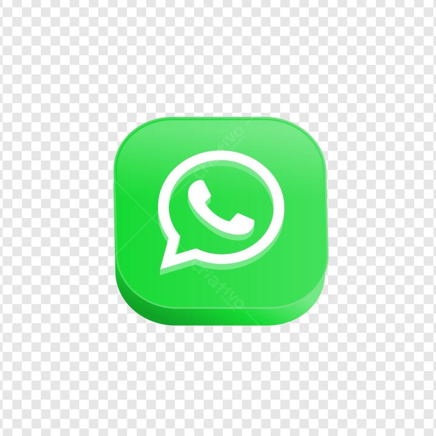 Ícone WhatsApp 3D Verde Fundo Transparente PNG