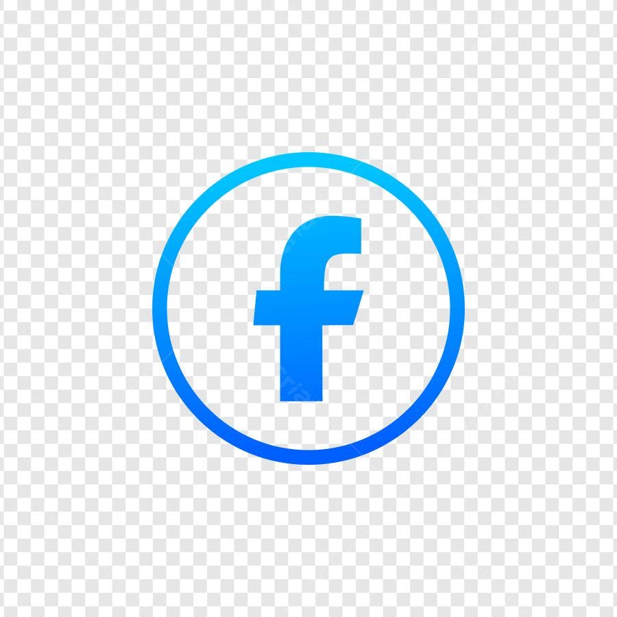 Ícone Facebook Logo Gradiente Azul PNG Fundo Transparente