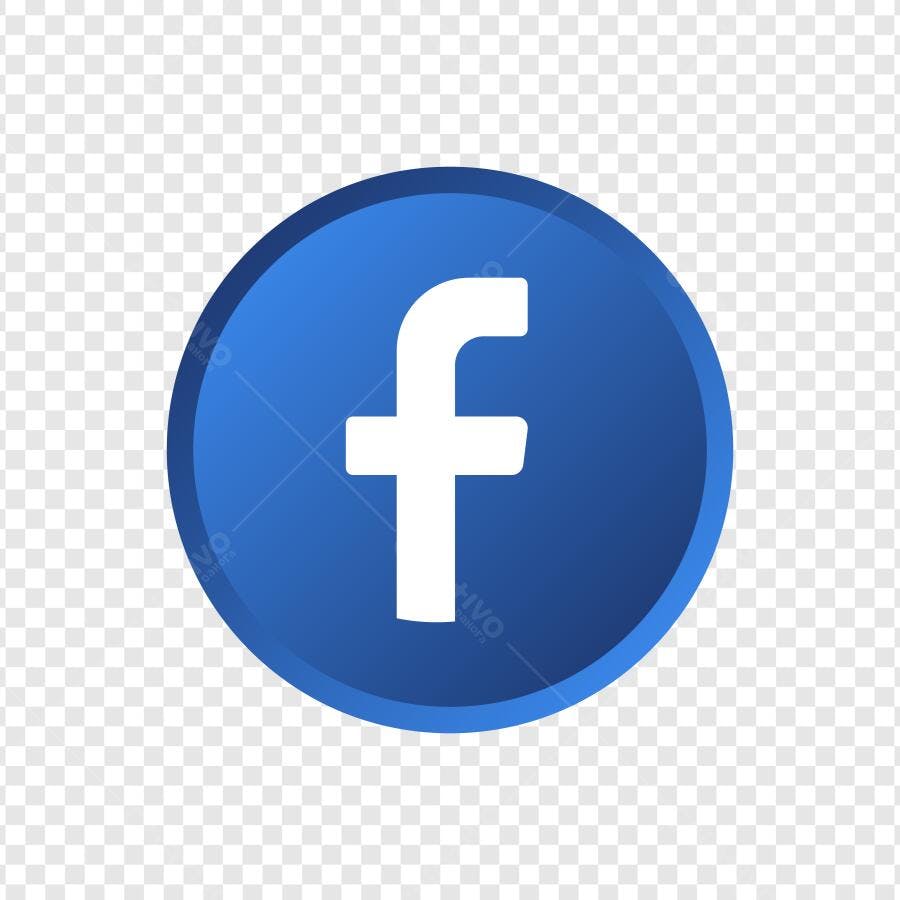 Ícone Facebook Logo Azul Redondo PNG Fundo Transparente